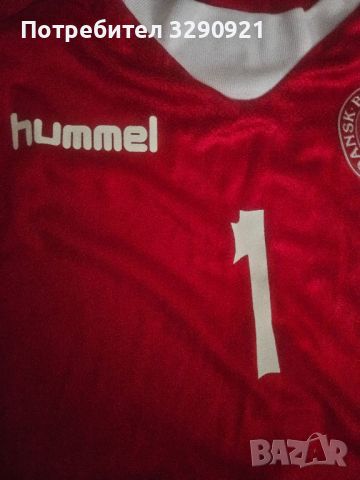  Denmark Hummel #1 Kasper Schmeichel Футболна тениска