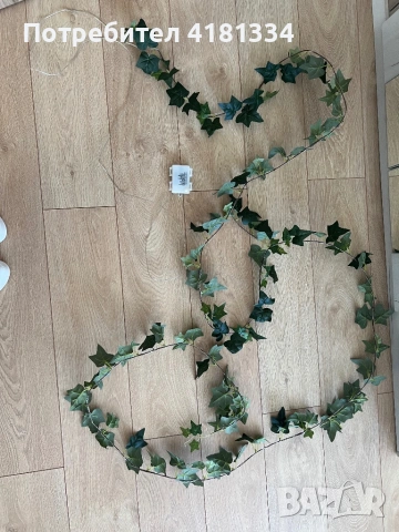 Декорация изкуствена зеленина, лампички, снимка 3 - Декорация за дома - 53822781