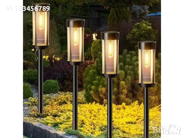 Градинска соларна лампа XF-2902 с топла светлина 3000K, черни