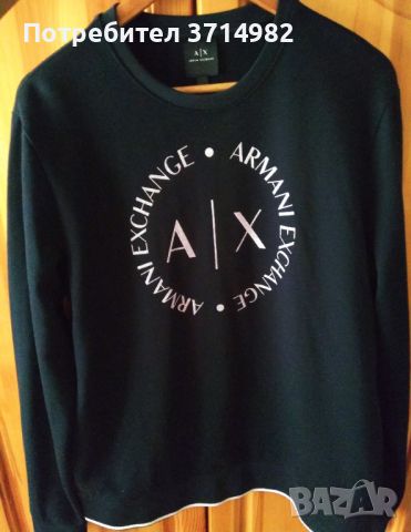 Блуза Армани - Л размер / Armani Exchange Men's Round Logo Sweatshirt - Navy - size L., снимка 3 - Блузи - 45860066