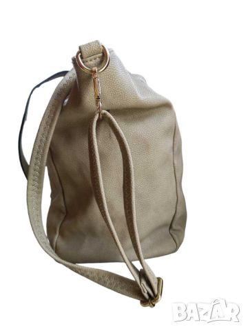Дамска елегатна чанта за рамо, Бежова, 39х30х17 см, снимка 3 - Чанти - 45707876