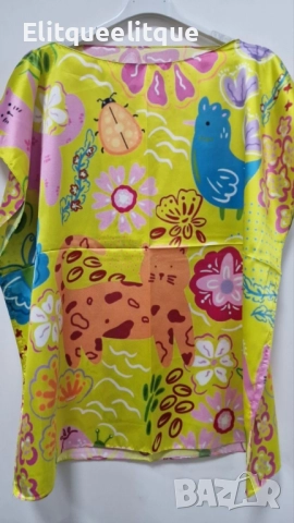 Луксозна плажна туника от 100% коприна – стил и комфорт за летните дни, снимка 10 - Туники - 52184909