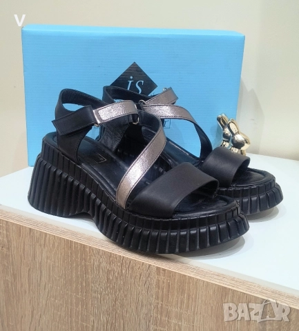 Дамски черни кожени боти кубинки ботуши Tinti естествена кожа платформа 38 номер , снимка 8 - Дамски боти - 52614014