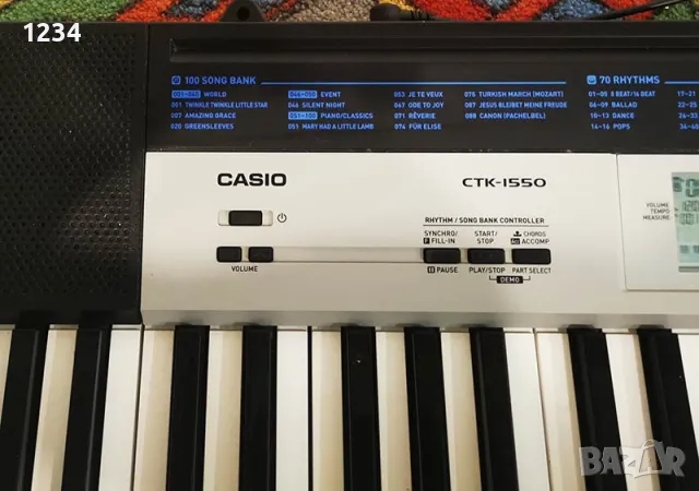 синтезатор клавир CASIO CTK-1550 с 5 октави и плътни клавиши, снимка 5 - Синтезатори - 47248227