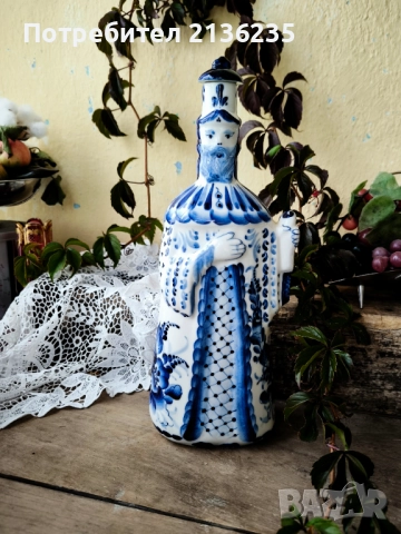 Бутилка Гжель , снимка 5 - Антикварни и старинни предмети - 51956287