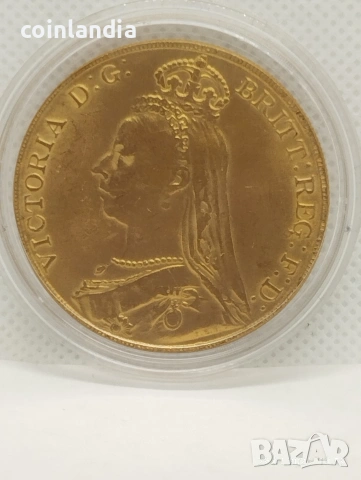 позлатена Английска монета репродукция 