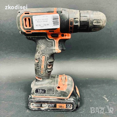 Акумулаторен винтоверт Black and Decker BDCDC18-QW, снимка 2 - Винтоверти - 53094757