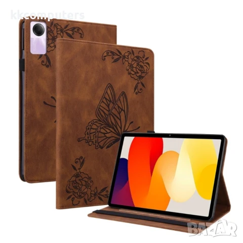 Xiaomi Redmi Pad SE 11 Butterfly Flower Кожен Калъф и Протектор, снимка 4 - Калъфи, кейсове - 51141049
