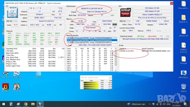 Intel Core I5-6400 SR2BY 2700MHz 3300MHz(turbo) L2-1MB L3-6MB TDP-65W Socket 1151, снимка 4 - Процесори - 17877032