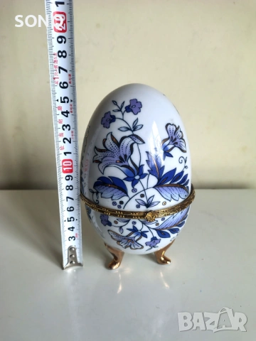 Прекрасно Порцеланово Яйце Кутия За Бижута, снимка 6 - Други - 54008155
