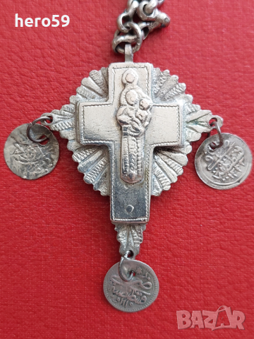 Много стар православен кръст от високопробно сребро 900, снимка 5 - Антикварни и старинни предмети - 45003629