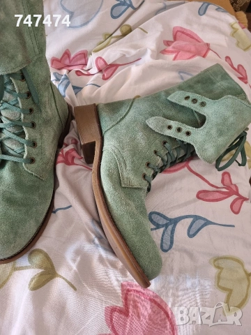 Естествен велур, 40 номер. Кубинки/боти, снимка 3 - Дамски боти - 54099767