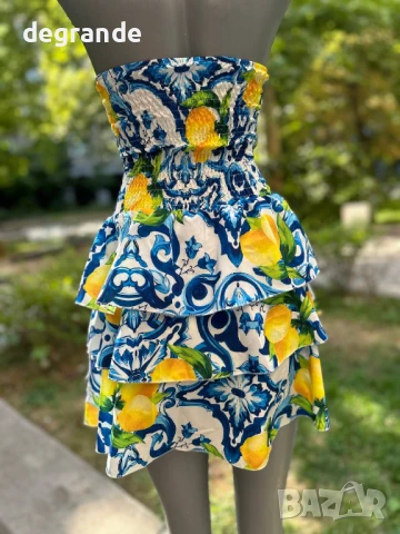 Намалена‼️  🍋Секси рокля с лимони със твърди чашки🍋, снимка 2 - Рокли - 51099524