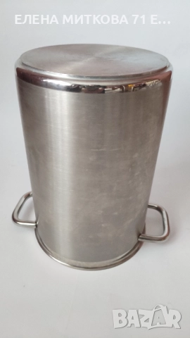 Масивна висока стоманена тенджера с телена цедка, снимка 4 - Съдове за готвене - 52818957