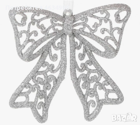 Коледна украса за елха - Блестяща панделка, снимка 4 - Декорация за дома - 52235247