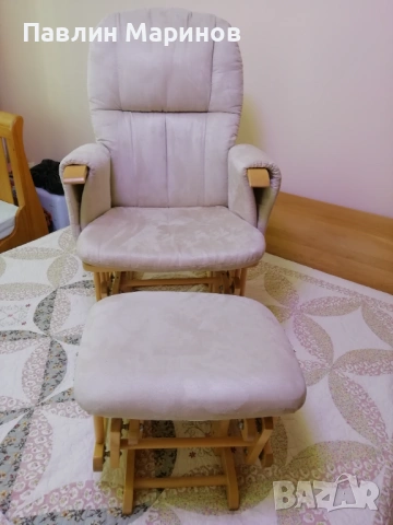 Супер Комплект Регулируемо Кресло Фотьойл Люлеещ се Стол за Кърмене Tutti Bambini Подложка Табуретка, снимка 2 - Столове - 53841574