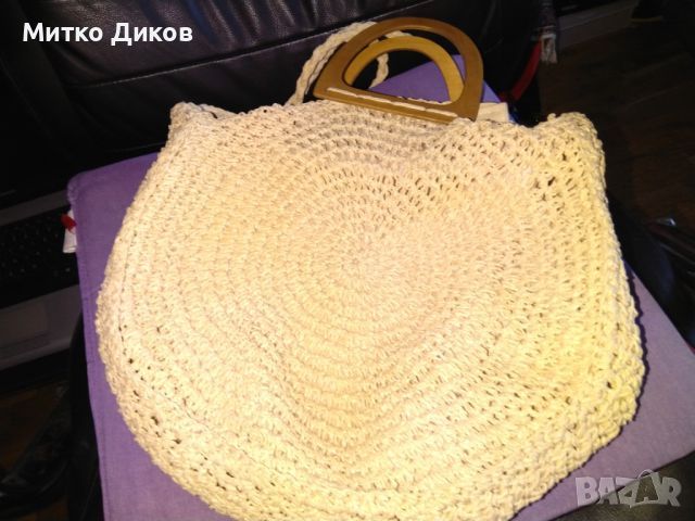 Answear Lab маркова женска чанта от прежда Raffia 42х36х11см нова, снимка 3 - Чанти - 46810347