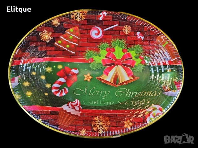 Пластмасова коледна чиния/плато за сладки, ордьовър, мезета и др./ Цвета е според нал. в склада, снимка 3 - Други - 52903549