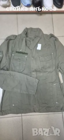 Мъжко яке спортно елегантно,тънко, памучен плат, брезентов цвят, снимка 3 - Якета - 49748124
