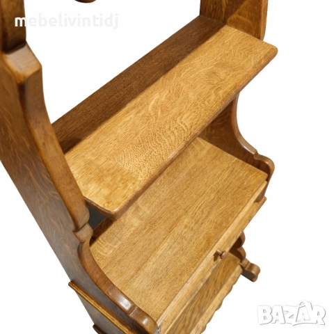 Дървена етажерка с рафтове и чекмедже., снимка 3 - Етажерки - 53820725