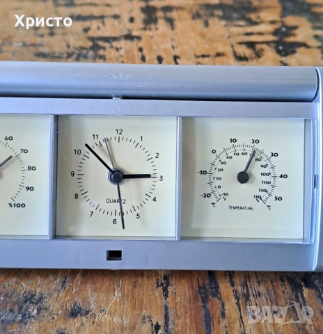 часовник с будилник, термометър и хидрометър за бюро разни, снимка 14 - Други - 13454690