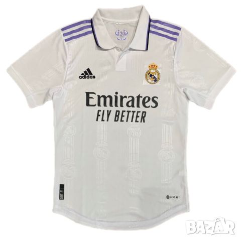 Мъжка тениска с яка Adidas x Real Madrid 120 años | S - M размер, снимка 1 - Тениски - 46710612