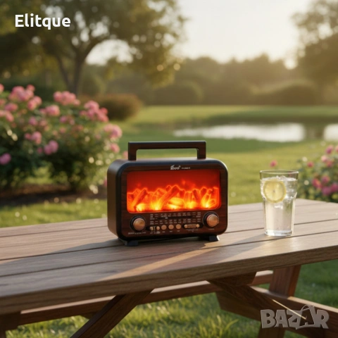 Соларно преносимо радио FP-2393-S - тип камина с горящи пламъци, снимка 3 - Други стоки за дома - 53357029