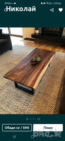 холна маса от масив и желязо , снимка 9 - Маси - 53641072