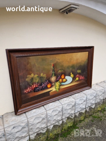 Натюрморт огромен авторски масло върху платно , снимка 4 - Антикварни и старинни предмети - 53211165