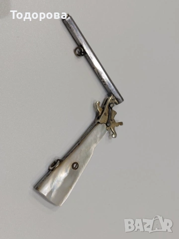 Миниатюра на Много рядка белгийска пушка със седефен приклад, снимка 2 - Антикварни и старинни предмети - 53607658