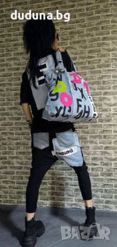 Страхотен дамски сет, дънки потури и блуза с деним! , снимка 2 - Комплекти - 54083555