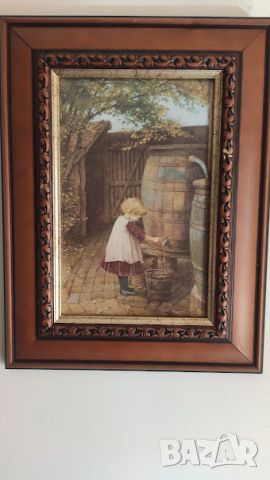 Картина върху дъска „Младо момиче, което донася вода“