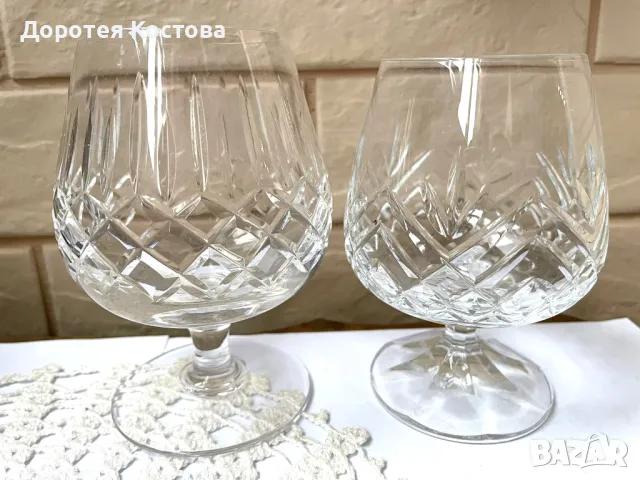 Красиви кристални чаши от Англия, 5 бр , снимка 8 - Антикварни и старинни предмети - 49743172