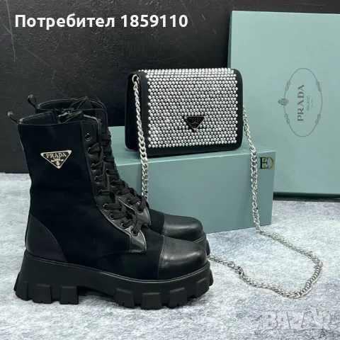 Дамски Кожени Боти 🔥Prada, снимка 7 - Дамски боти - 47242483