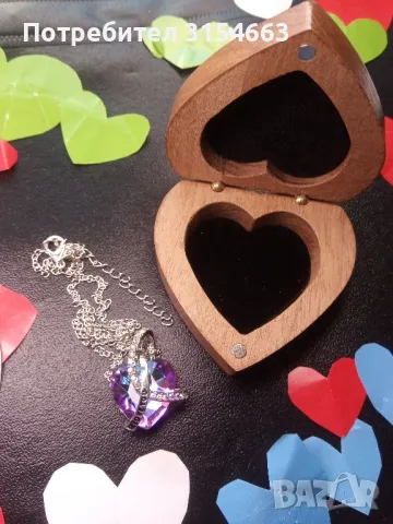 Колие в подаръчна дървена кутийка , снимка 4 - Колиета, медальони, синджири - 49657740
