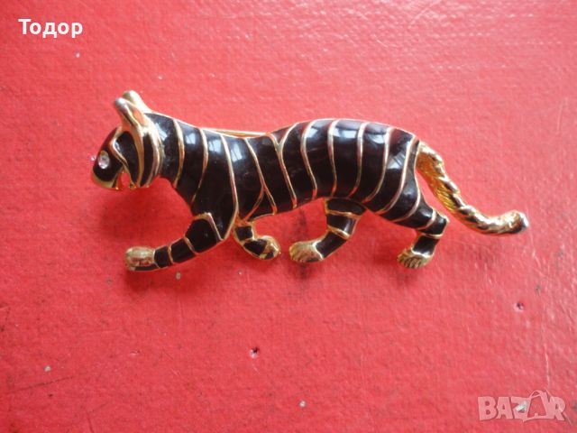 Позлатена брошка тигър пантера , снимка 2 - Други - 46407806