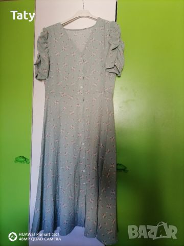 Зелена рокля на цветя Shein 38 М , снимка 2 - Рокли - 45157711