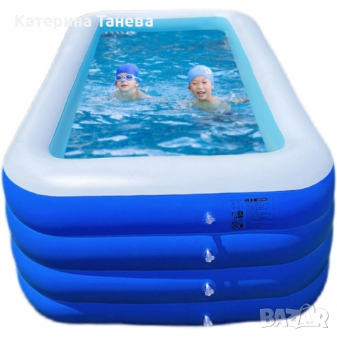 Голям удебелен надуваем басейн за дома – идеален за бебета, деца и възрастни, снимка 3 - Басейни и аксесоари - 51547713