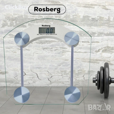 Кантар за тегло дигитален Rosberg, батерия, LCDекран, 180кг, 2 ГОДИНИ ГАРАНЦИЯ, снимка 3 - Друга електроника - 54153671