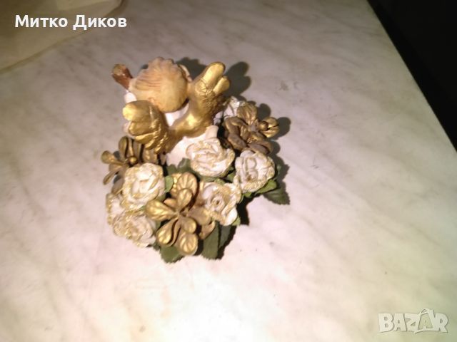 Cherub angel simonetti маркова скулптурка винтидж 80 г, снимка 3 - Декорация за дома - 45585088