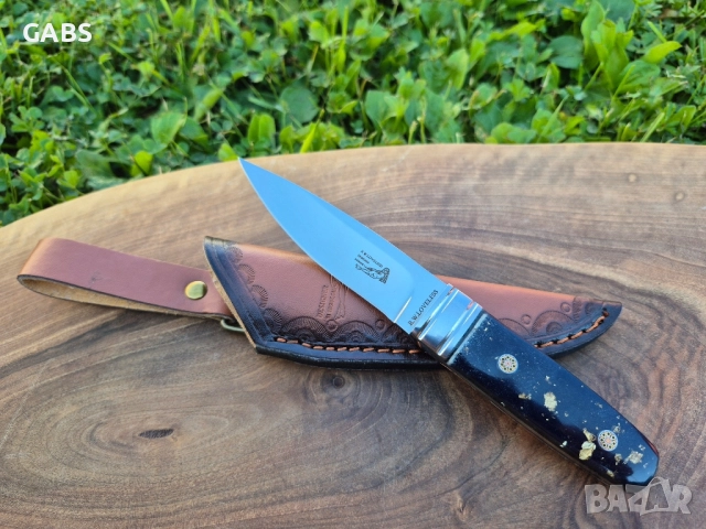 Малък ловен нож R.W.LOVELESS Marble с кожена кания,LN421