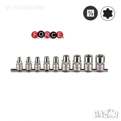 Вложки E къси 3/8 от E4 до E14 к-т 9 части,