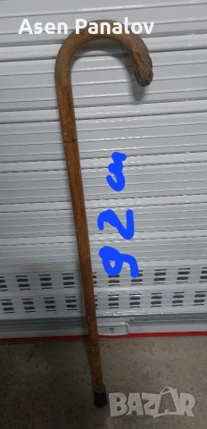 Стар дървен бастун 90см, снимка 4 - Антикварни и старинни предмети - 49613296
