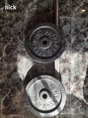 дълъг лост ф30 214см и тежести , снимка 2 - Фитнес уреди - 53833699