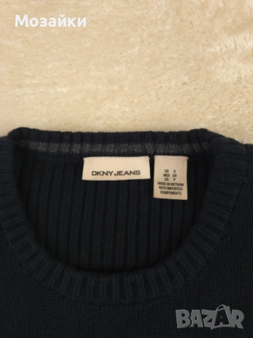 DKNY Jeans плетен пуловер употребяван, черен, размер S, снимка 4 - Пуловери - 53596161