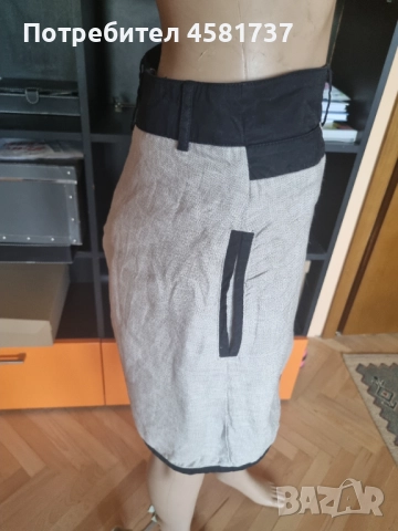 Елегантна ленена пола Mango, размер 36/S/XS/, снимка 3 - Поли - 51758293