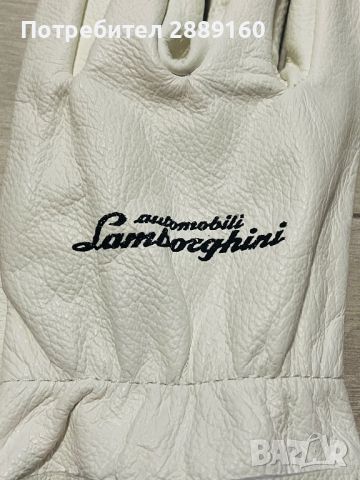 Оригинални снежно бяли кожени ръкавици за Lamborghini, снимка 3 - Аксесоари и консумативи - 46369060