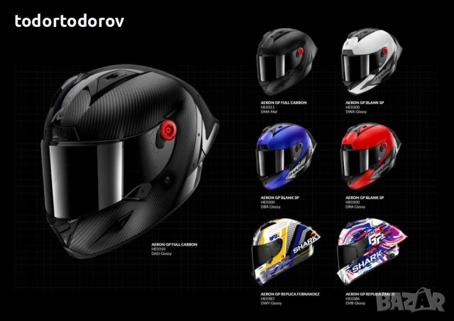 Мото Каска SHARK AERON GP BLANK SP White Official FIM MotoGP Helmet, снимка 5 - Аксесоари и консумативи - 52903277