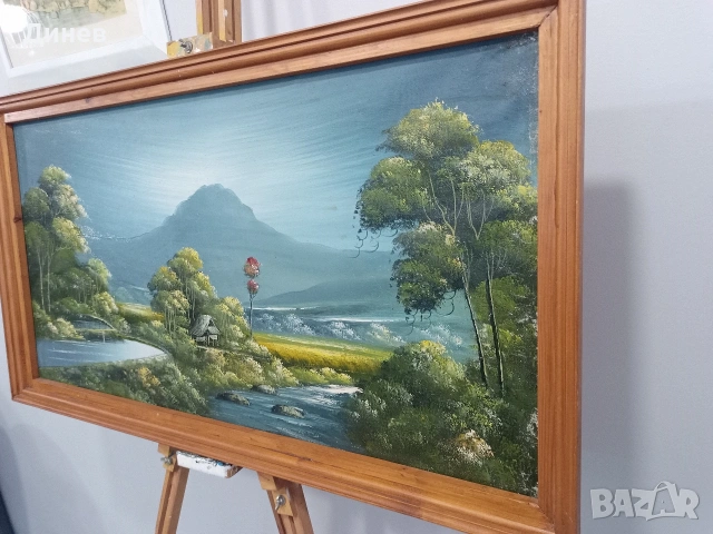 Големи маслени пейзажи (90x50 см) – Старинно излъчване!, снимка 5 - Декорация за дома - 53445361