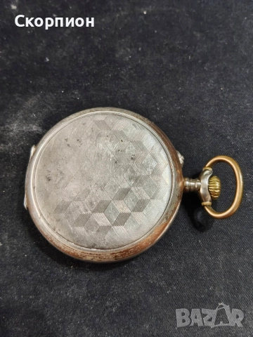 Швейцарски СРЕБЪРЕН джобен часовник 1901г. с позлата - 10 РУБИНА - ПРОМОЦИЯ, снимка 9 - Джобни - 47156792